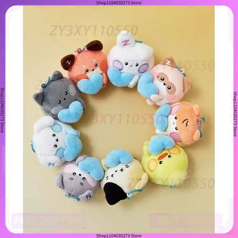 

Плюшевая круглая кукла-брелок Zeroni Fluffy Wonderland Heart Cartoon Pet с магнитным креплением, подвеска для сумки, мерч K-pop звезд для детей