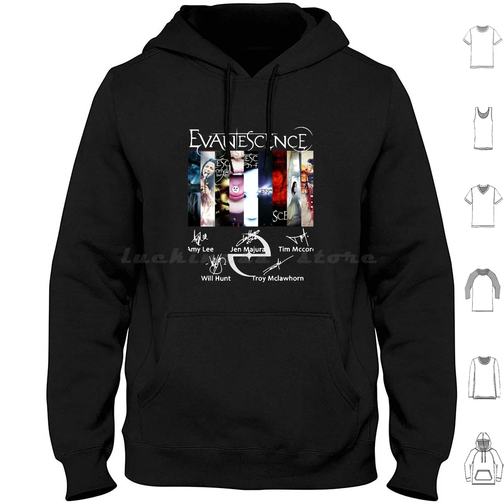 Mens Funny Evanes Signature Christmas Holiday Hoodie cotton Long Sleeve Evanescence Band Music Band Amy Lee Fallen Evanescence