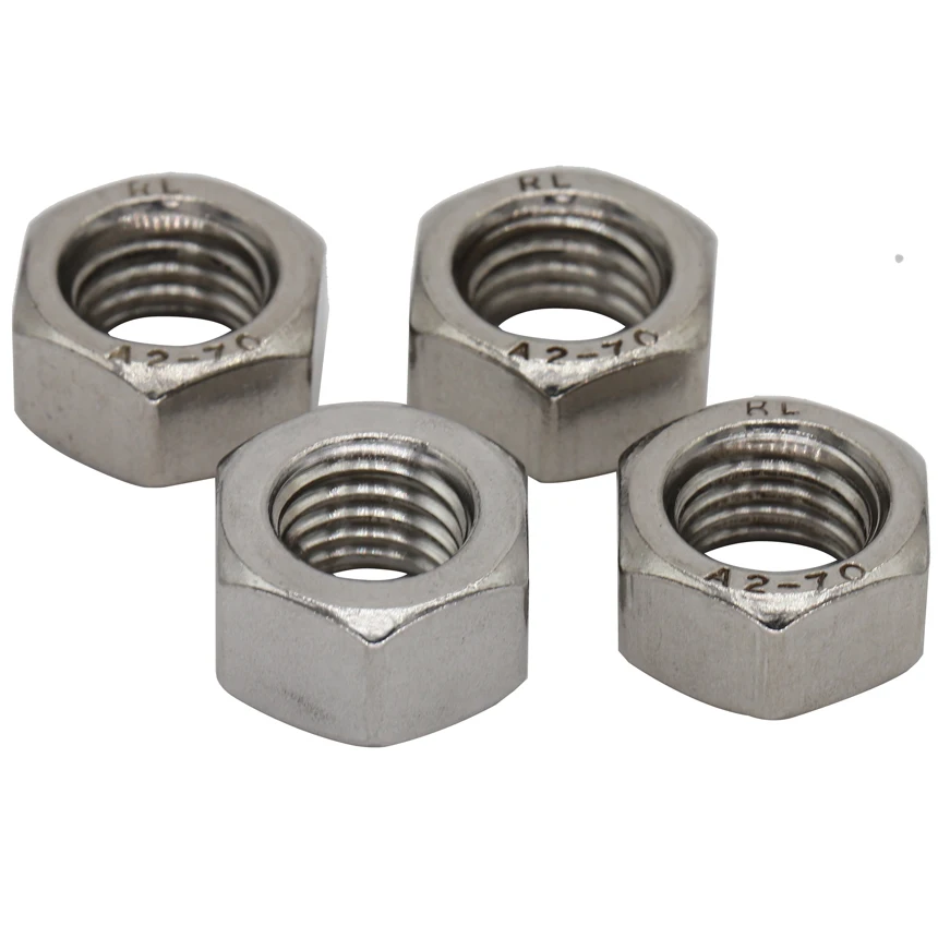 M14 M16 M18 M20 M22 M24 M27 M30 Stainless Steel 304SS DIN934 Full Metric Thread Hexagon Nuts Hex Nut