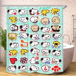 Snoopy Bathroom Accessories single piece Shower Curtain Sets Luxury Abstract Anime Waterproof Toilet Sets