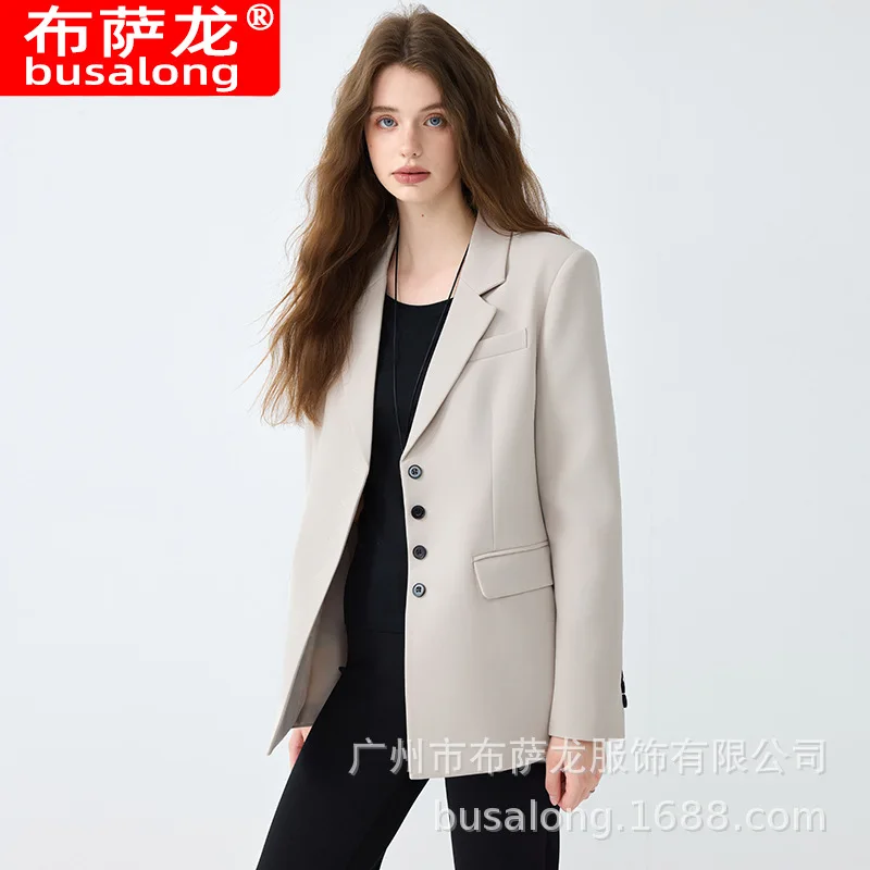 

2025New Stylish Fashion Suit Casual Women's Long Sleeve Professional Blazer Formal Women's Single Jacket Workwear1913
