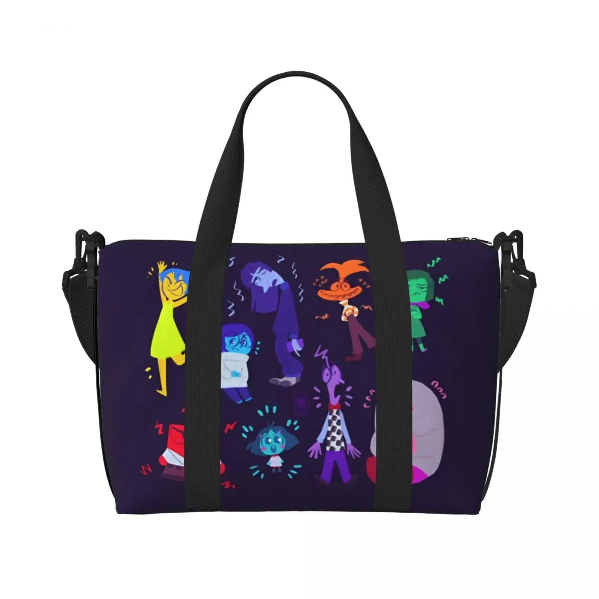 Custom I-Insides Cartoon Out Tote Bag Women Large Capacity Beach Gym Shoulder Travel Bag