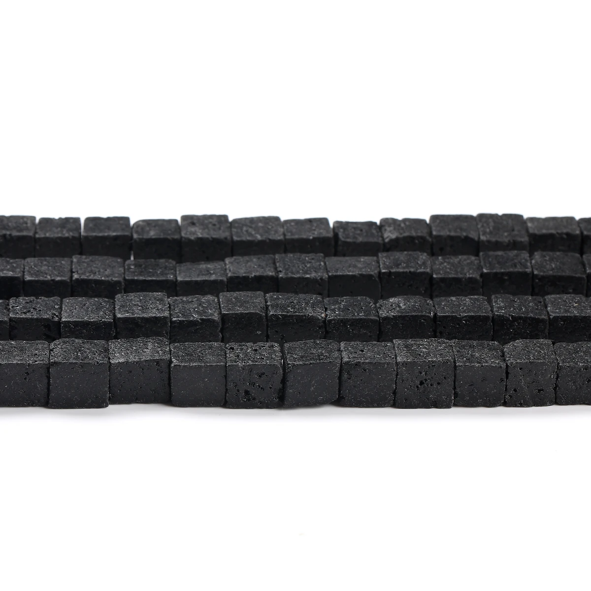 الجملة الحمم البركانية الطبيعية حجر مربع الشكل حبة فاصل فضفاض لصنع المجوهرات عقد دي اي واي سوار الإكسسوار 15 "بوصة #4