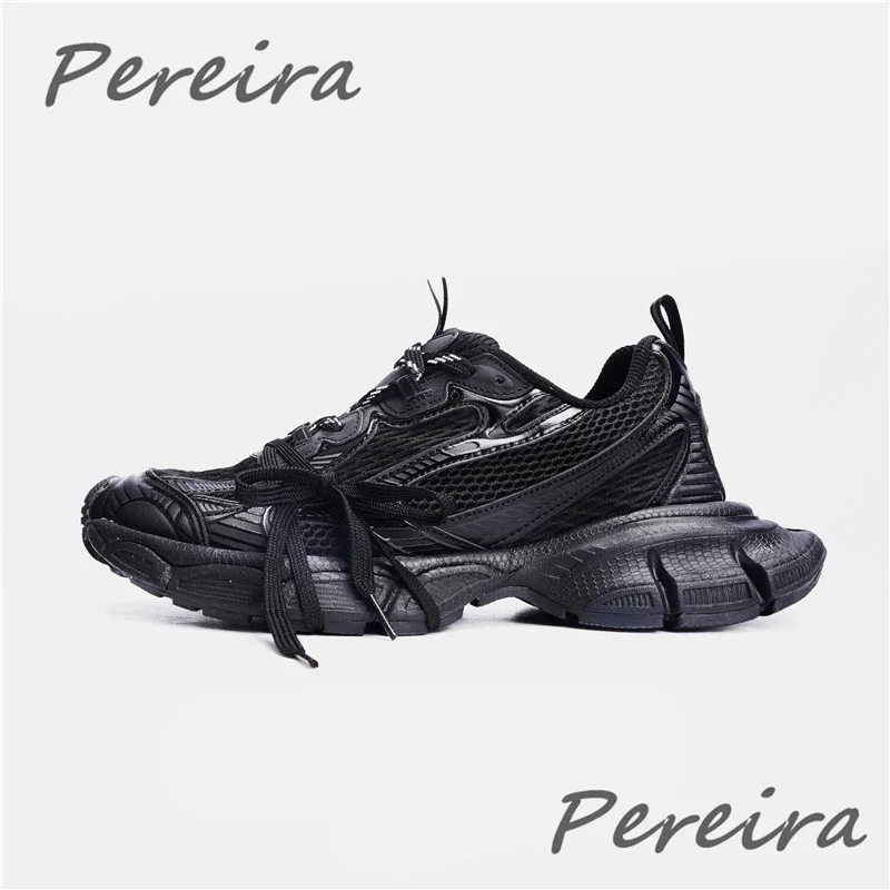 

Street Style Thick Sole Men Sneakers New Mixed Colors Lace-Up Couple Casual Shoes Comfortable Breathable Running Walking Shoes