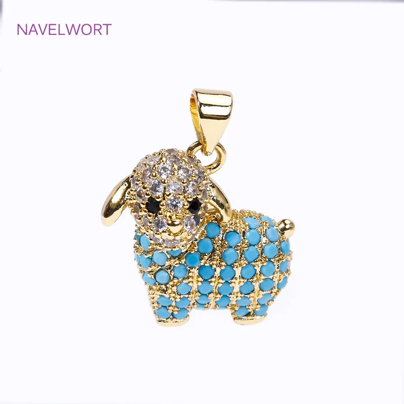 Luxury 4 Styles 18K Gold Plated Pave Zircon Animal Charms Pendant,For Christmas Pendant Jewelry Making DIY Necklace Accessories