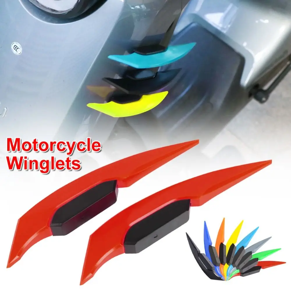 1Pair Universal Motorcycle Winglet Aerodynamic Spoiler Wing Adhesive Claw-Shaped Fixed Wind Wing Motorbike Decoration