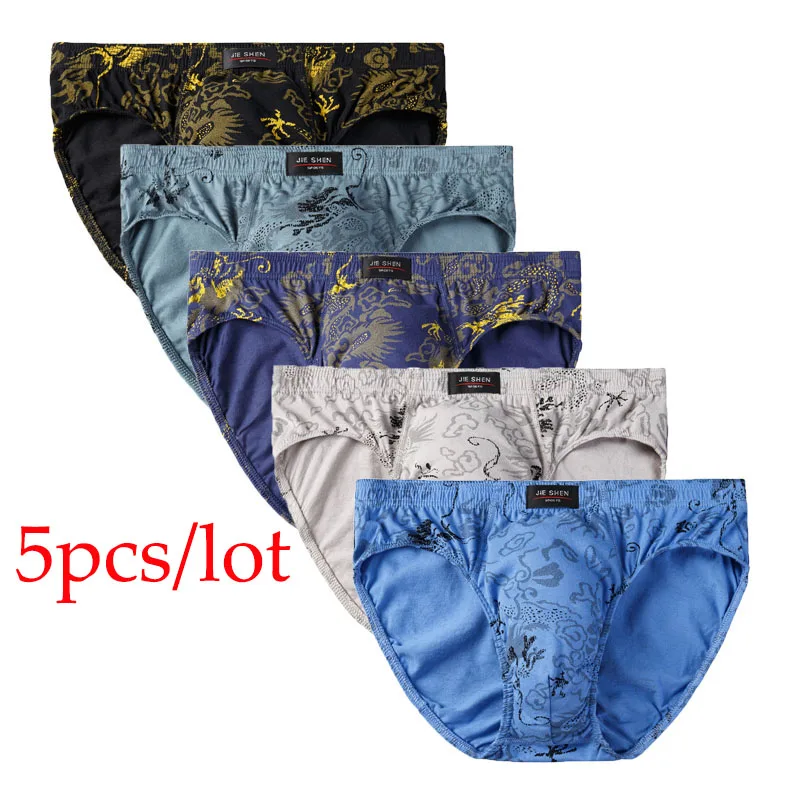 5pcs/Lot 7XL 100%Cotton Men Briefs Men\'s Underwear Male Briefs Underpants for Men Panties Mens Pant Men Shorts Comfort Pattern