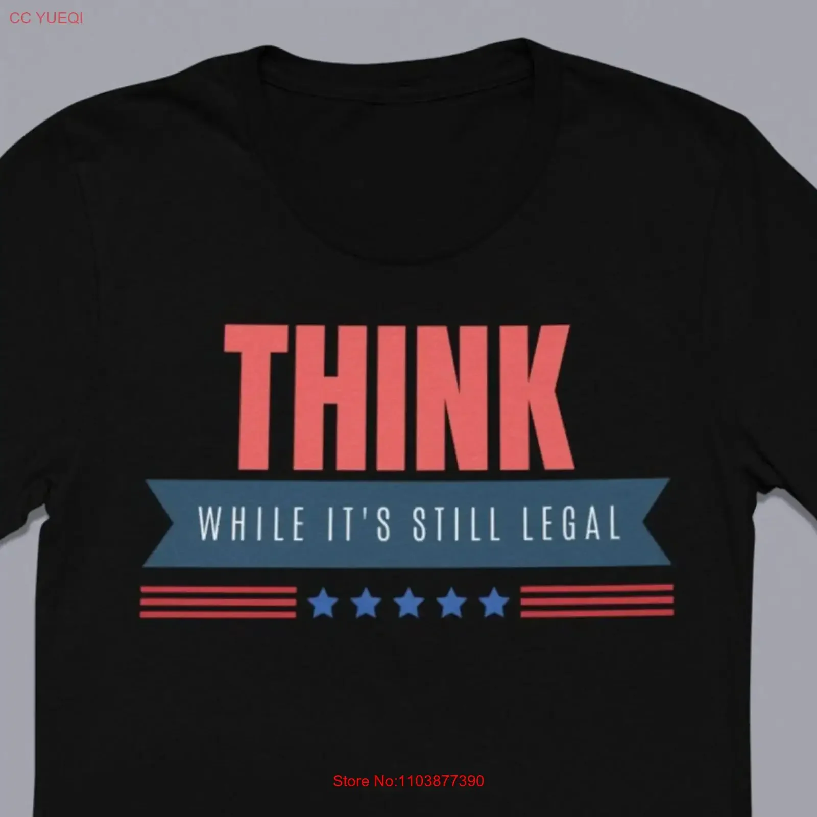 Camiseta Think While It's Still Legal, Free Thinker, Primera Enmienda, Constitución, estilo vintage, lavada, cómoda, con gráfico, ropa urbana