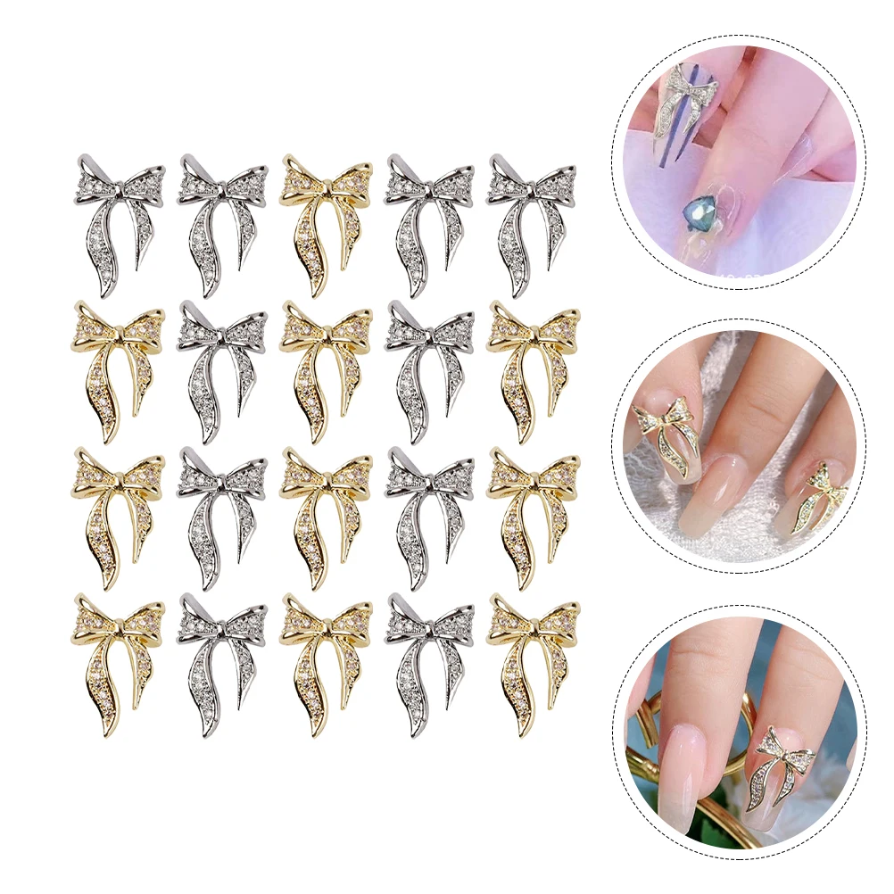 100 sztuk łuk wiertła do paznokci 3D Charms naklejki akcesoria dżetów przedmioty dekoracyjne DIY Manicure naszywki paznokci początkujący ekspert