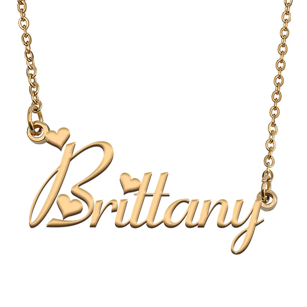 Brittany Initial Name Necklace for Women Personalized Stainless Steel Jewelry Pendant Girls Annivesary Gift