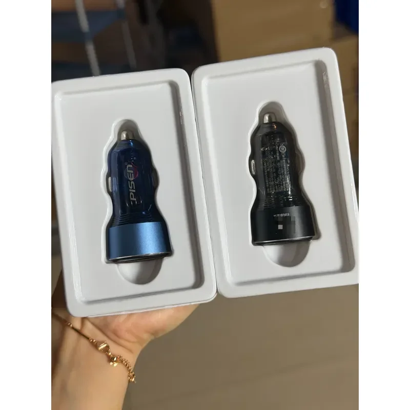 for Pinsheng 65W Dual Port Car Charger USB A and Type C Fast Charging Adapter Shared Power Supply for Mobile Phone Tablet