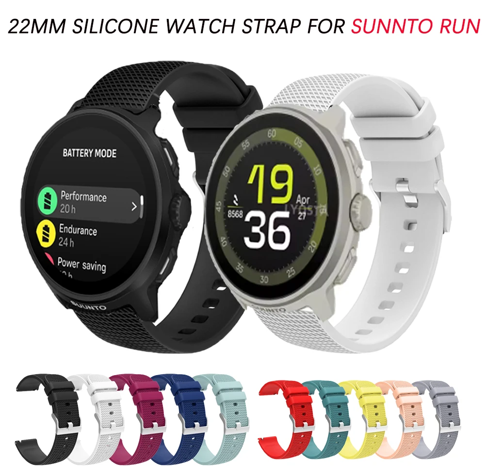 

22MM Silicone Watch Band For Suunto Run Soft Silica Gel For Suunto Run Smart watch Sport Strap Bracelet Accessories