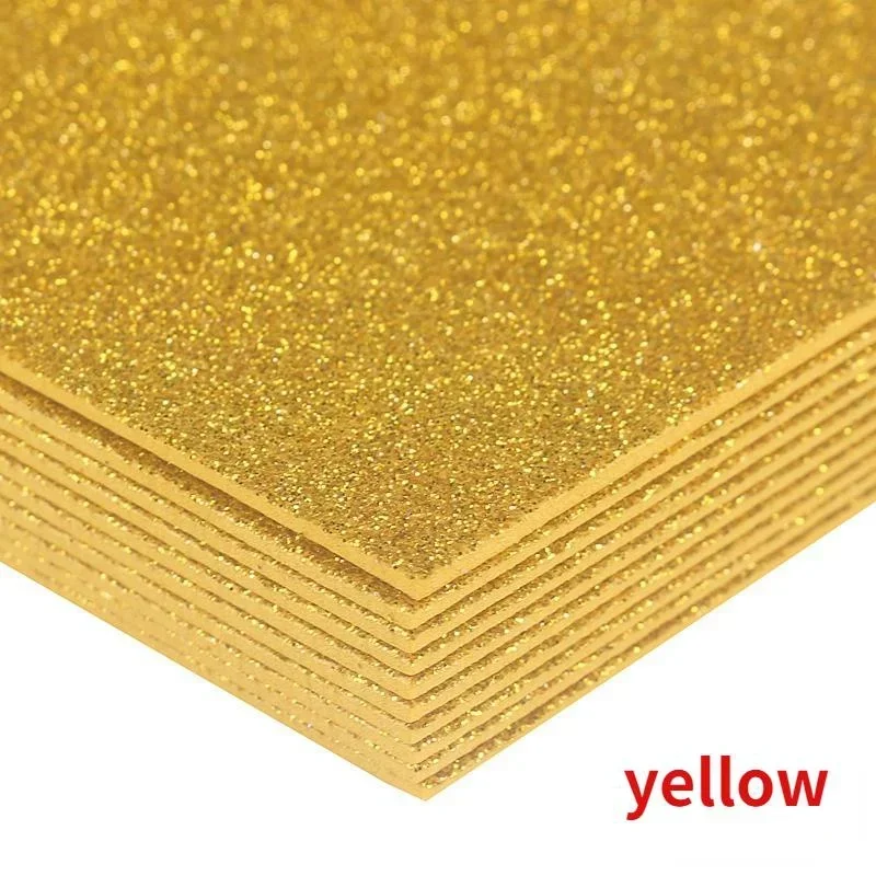 10Pcs/bag 2MM Thick A4 with Powder Sheet Material Glitter Bright Sponge Paper Foam Paper Kindergarten DIY Handmade