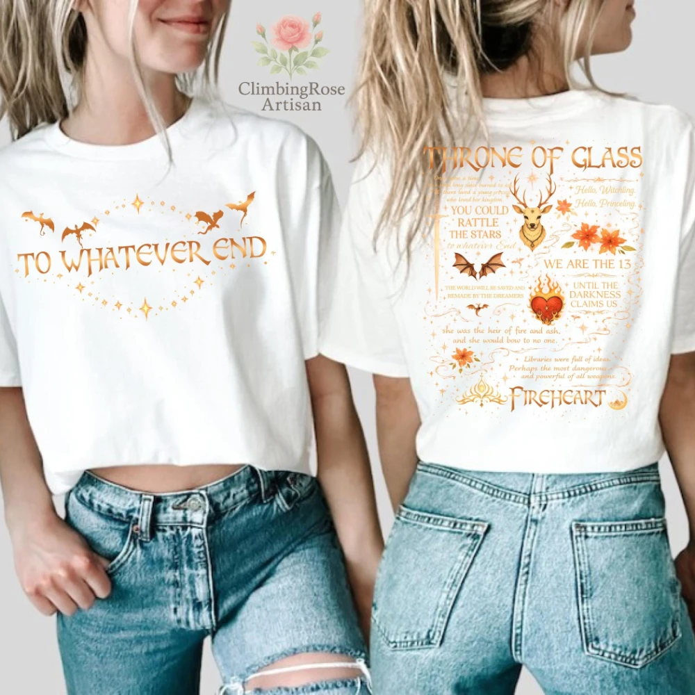 Thron aus Glas Aelin Die Dreizehn T-Shirt SJM-inspirierte Fan-Kunst Fantasy-Leser-T-Shirt Buchliebhaber-Ästhetik Bedruckbares Design T-Shirts – Detail 7