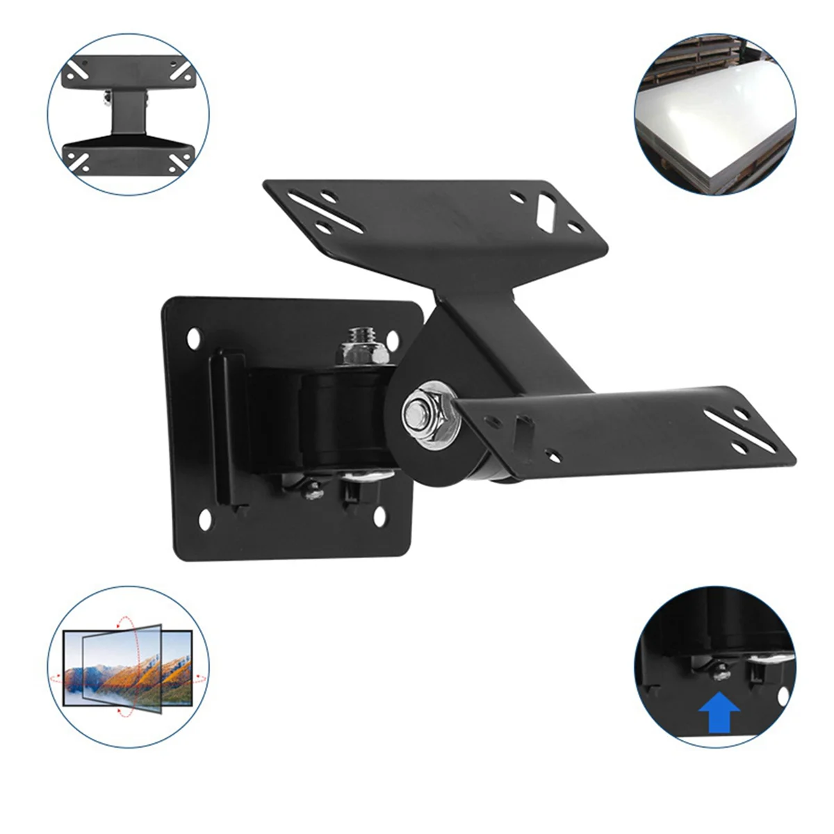 

3X Universal Wall Mount Stand for 15-27inch LCD LED Screen Height Adjustable Monitor Retractable Wall for