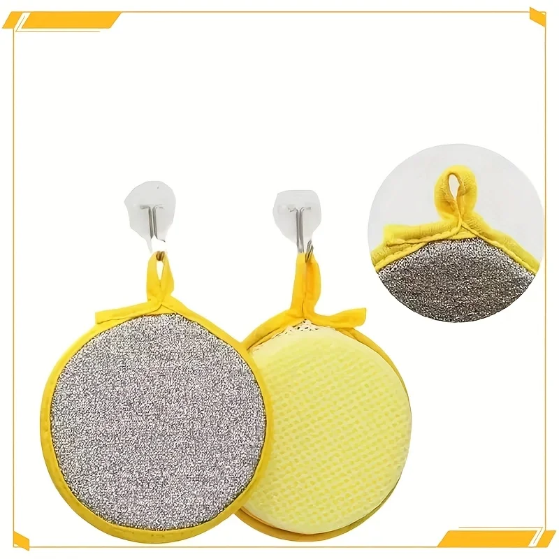 10/20 قطعة من إسفنجات تنظيف المطبخ متعددة الوظائف وأجهزة تنظيف المطبخ، مناشف أطباق قابلة للغسل بأسطح خضراء ورملية