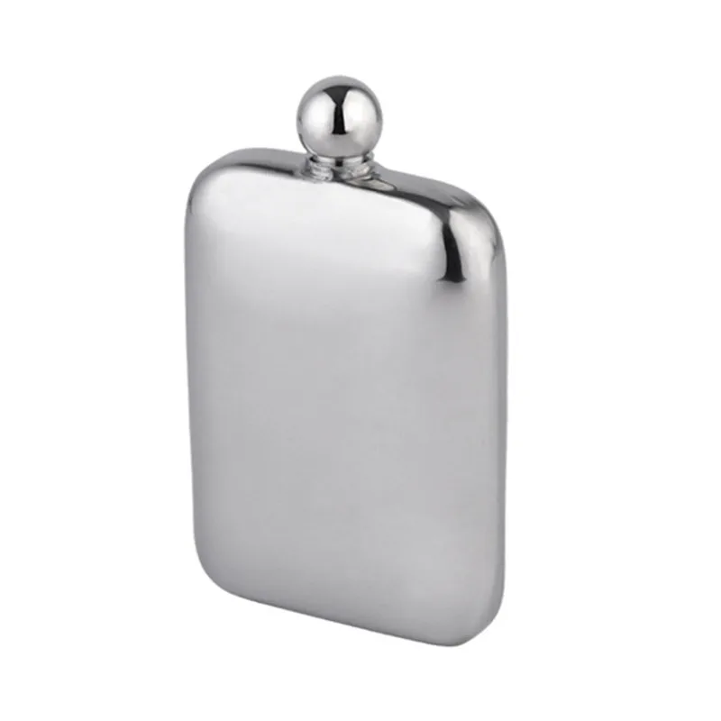 Vierkante Spiegel Afgewerkt Roestvrijstalen Heupfles 6Oz Rusland Pocket Flagon