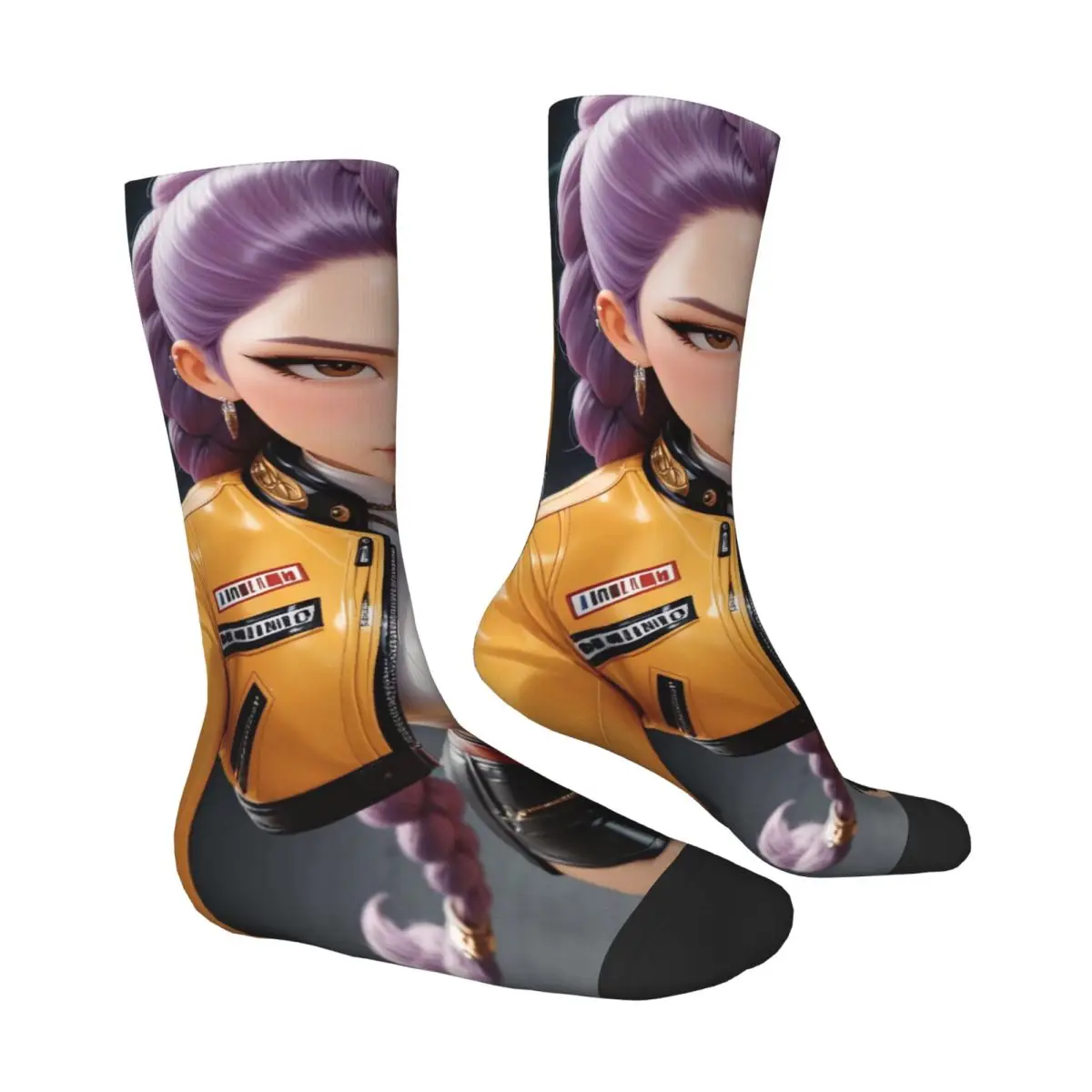 زوجين الجوارب رومي AI الفن هنتركس Kpop شيطان الصيادين جوارب الخريف الكورية متوسطة جوارب ناعمة تصميم في الهواء الطلق المضادة للانزلاق الجوارب