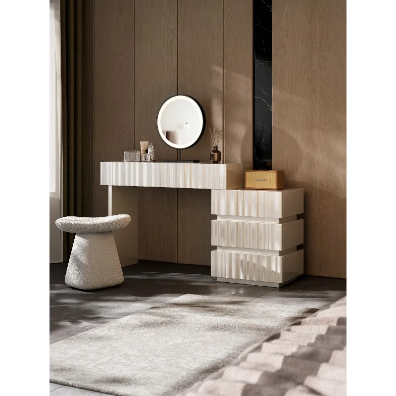 Dresser, chest, integrated small apartment, bedroom, solid wood makeup table, storage cabinet, makeup table, cream , cabinet.