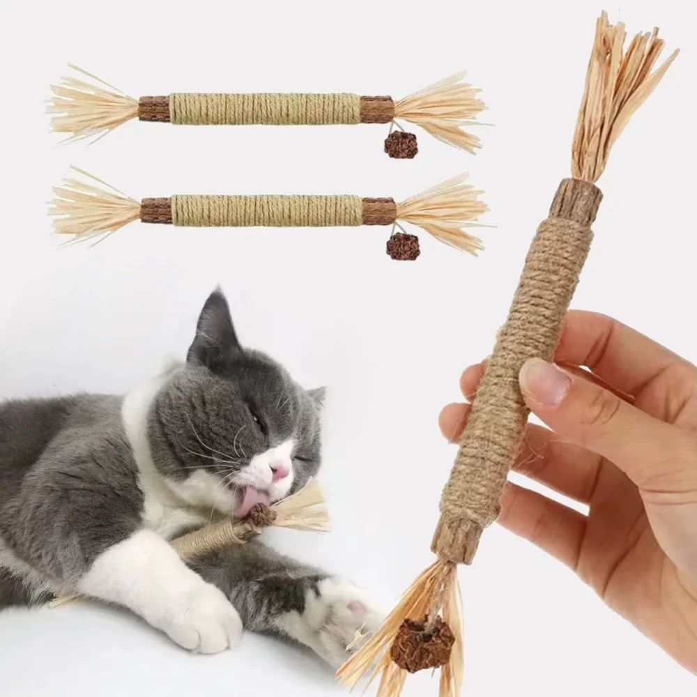 Palito de Catnip Natural para Gato, Anti-Estresse, Limpa os Dentes, Petisco Funcional