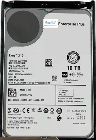 For Dell  ST10000NM0276 0JJVN2 JJVN2  3.5 10T 7.2K SAS 4KN hdd 10TB