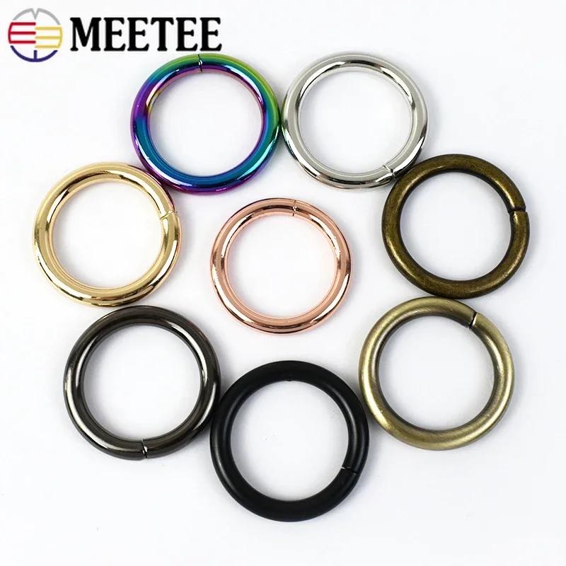 10Pcs Metal O Coil Ring Buckle For Bag Shoulder Strap Connection Pet Collar Clasp Handbag Chain Belt Hooks Hardware Accessorie