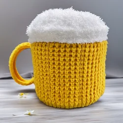 Knitted Hat Warm Beanie Party Hairline Cap Fun 3D Beer Cup Hats for Women Men Beer Lovers Ear Warmers New Year Valentine's Gifts