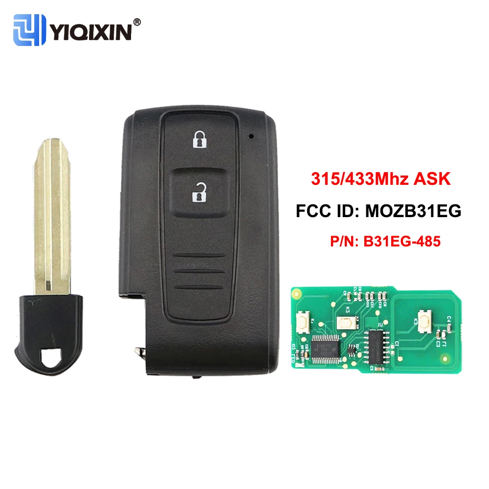 

YIQIXIN ASK 315/433Mhz Remote Car Key For Toyota Prius 2004 2005 2006 2007 FCC ID: B31EG-485 M0ZB31EG / MOZB31EG TOY43 Blade