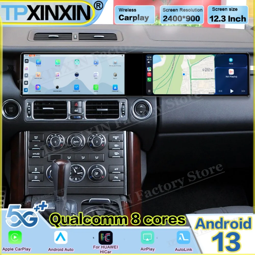 

Двухэкранный Android-магнитола для Land Rover Range Rover Executive Edition 2010-2012: автомобильное радио, мультимедиа, GPS-навигация, стерео, головное устройство