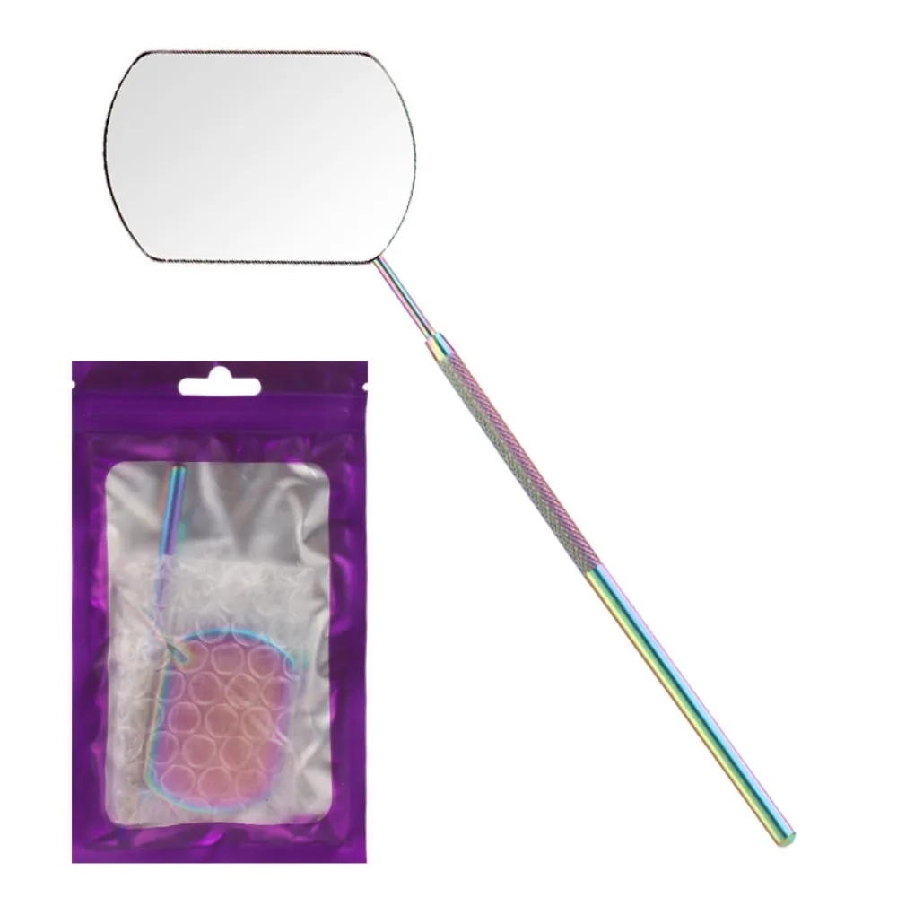 Durable Stainless Steel Eyelash Inspection Mirror Square 8 Colors Eyes Tool Detachable Eyelash Extension Mirror Beauty Makeup