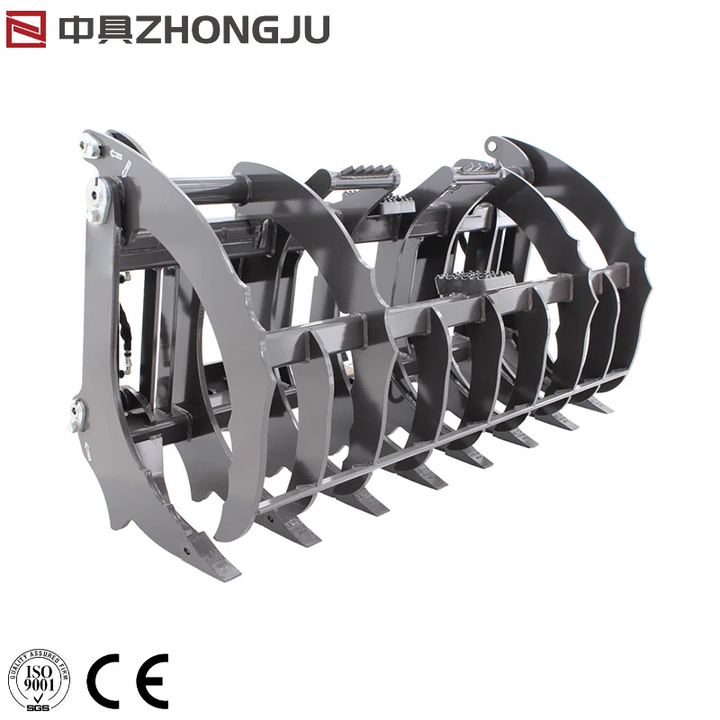 Excavator Accessories Hydraulic Lotus Claw Hydraulic Skid Steer Loader Grass Grabber