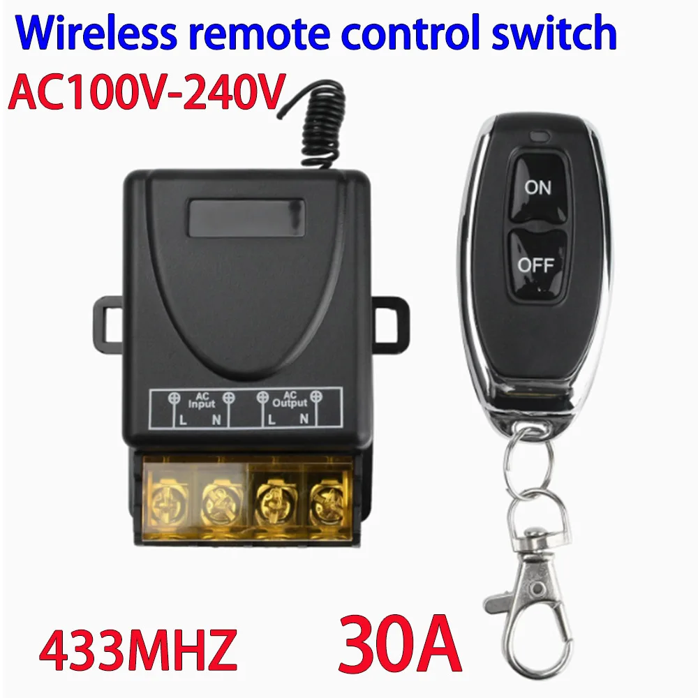 Universal Remote Control Switch 433mhz Wireless Switch AC 220V 30A Relay and On Off Transmitter for Light Lamp Water Pump Door