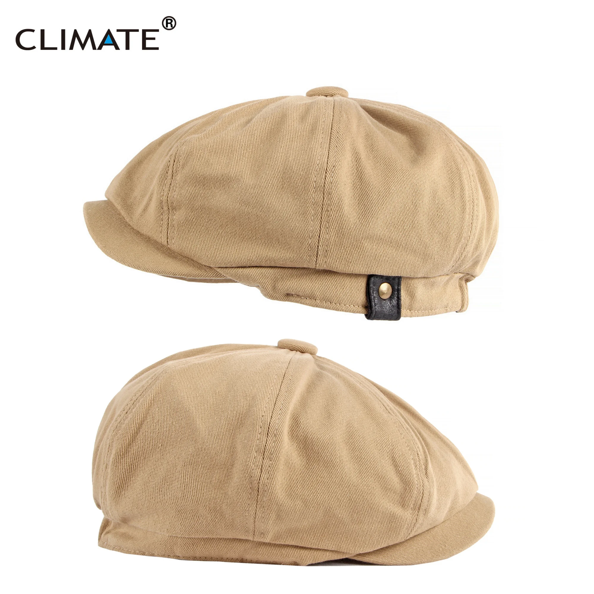 CLIMATE Super Cool New Cotton Solid Berets Cap Hat Brother Men Washed Blank Newsboy Caps Beret Cap Vintage Hat for Men Man Dad