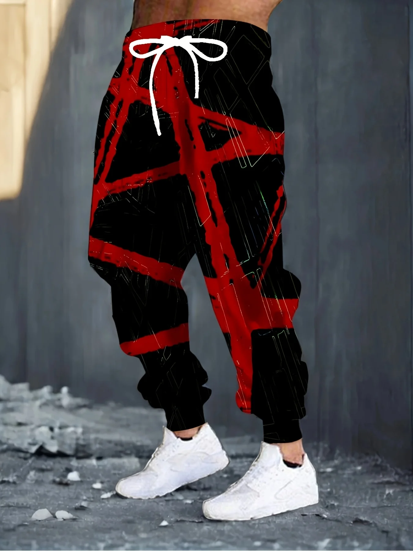 

New men's trousers for Spring and Autumn 2025 featuring 3D printing for casual roller skating and outdoor fashion