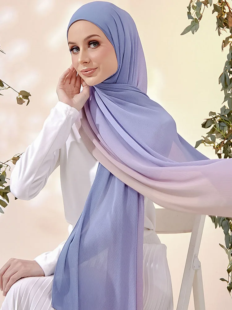 Hijab di lusso in Chiffon musulmano Abaya Hijab per donna Jersey Abaya sciarpa abito islamico donna turbanti avvolgere la testa turbante lungo