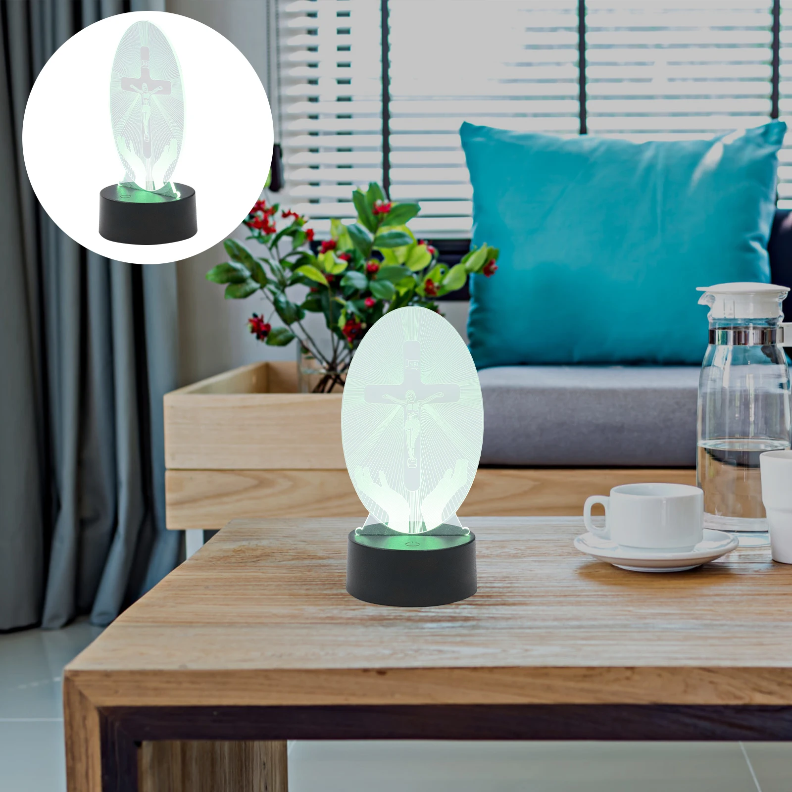 Creative Jesus Night Light Religious Style Acrylic Usb Lamp For Home Bedroom Decor Desktop Atmosphere Light