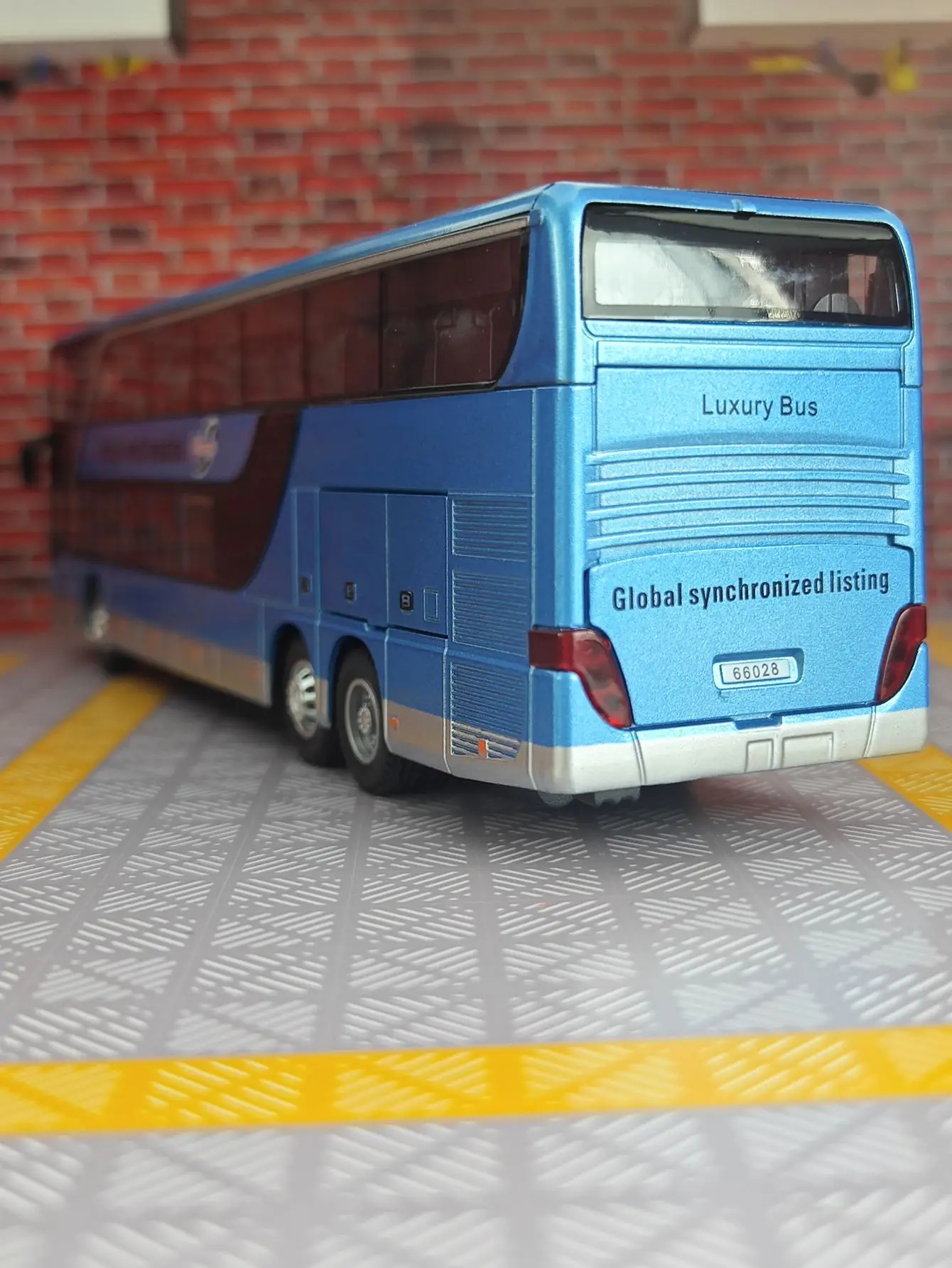 1:30 مدينة السياحة حافلة عمل مزدوجة الطبقات سبيكة نموذج حافلة لعبة سيارة للأطفال مع وظائف الصوت والإضاءة المحاكاة