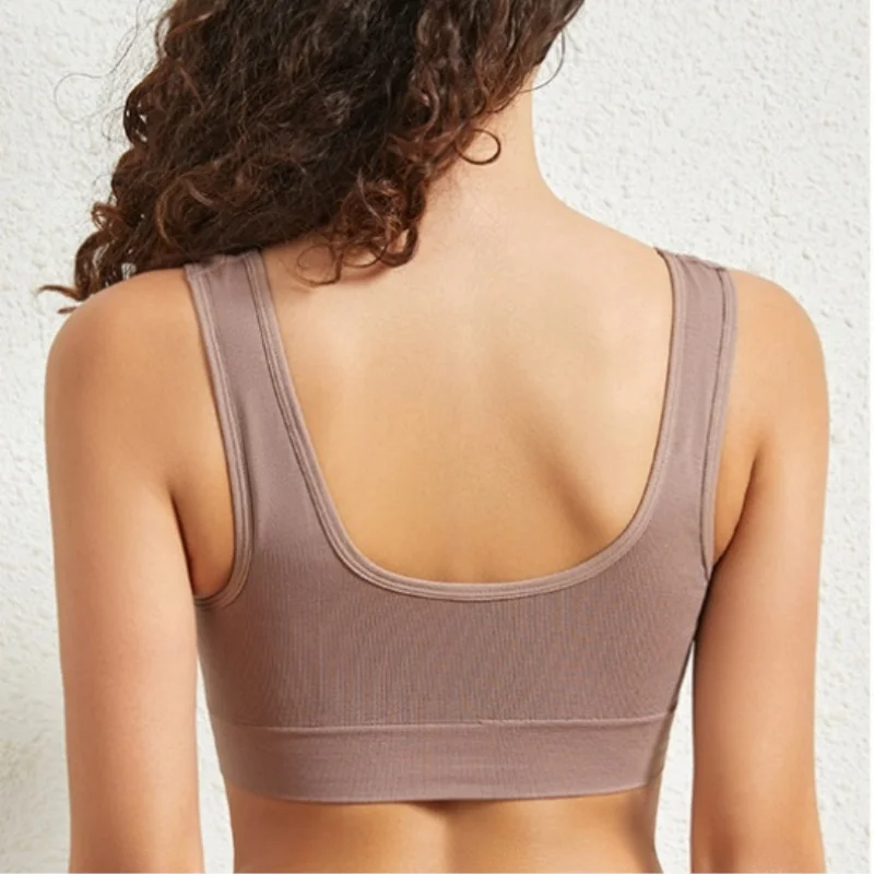 Women Wide Strap Seamless Tank Bra Image 7