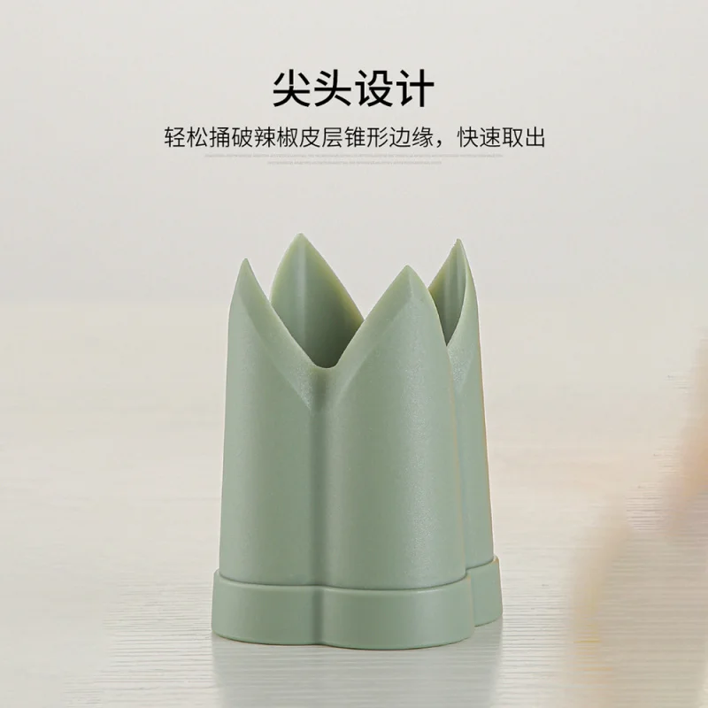 ABS Chili Seed Remover Tiger Skin Green Pepper Corer Plastic Kitchen Tool Vegetable Core Extractor