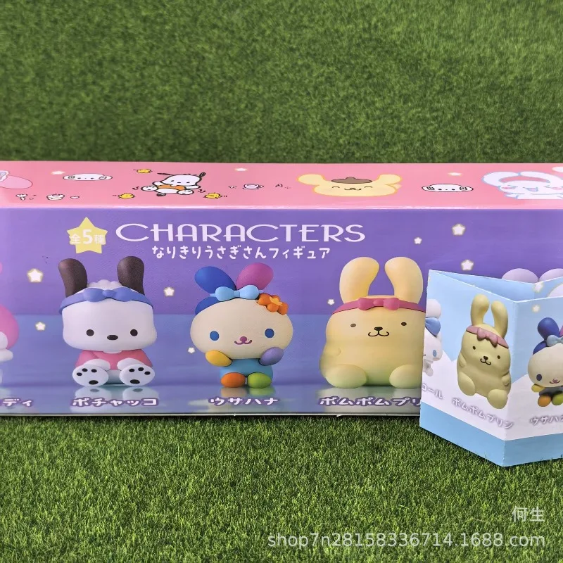 Sanrio Characters Blind Box Toys Kawaii Cartoon Figure Melody Pochacco Pom Pom Purin Doll Model Toys Collect Ornaments