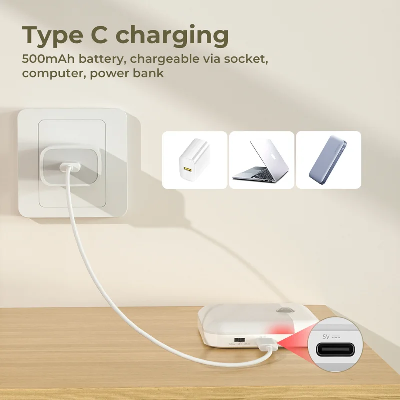 LED Night Light Human Motion Sensor Lamp USB C Rechargeable Closet Light Wireless LED Wall Lamp For Stairs Closet Kitchen Bed