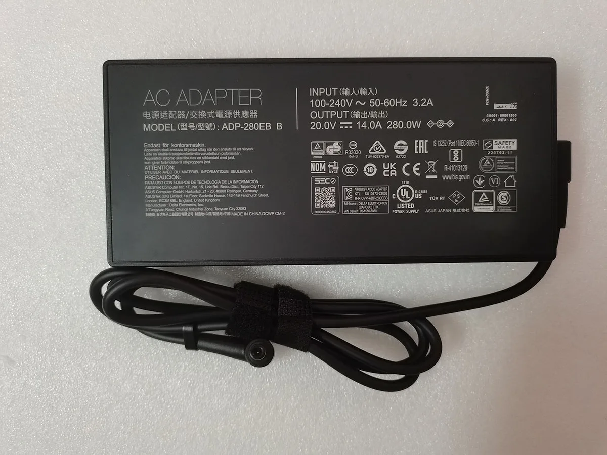 

New OEM Slim 20.0V 14.0A 6.0mm*3.7mm 280.0W AC Adapter ADP-280EB B For ASUS ROG Strix G16 G614JI-AS94/i9-13980HX/RTX4070 Laptop