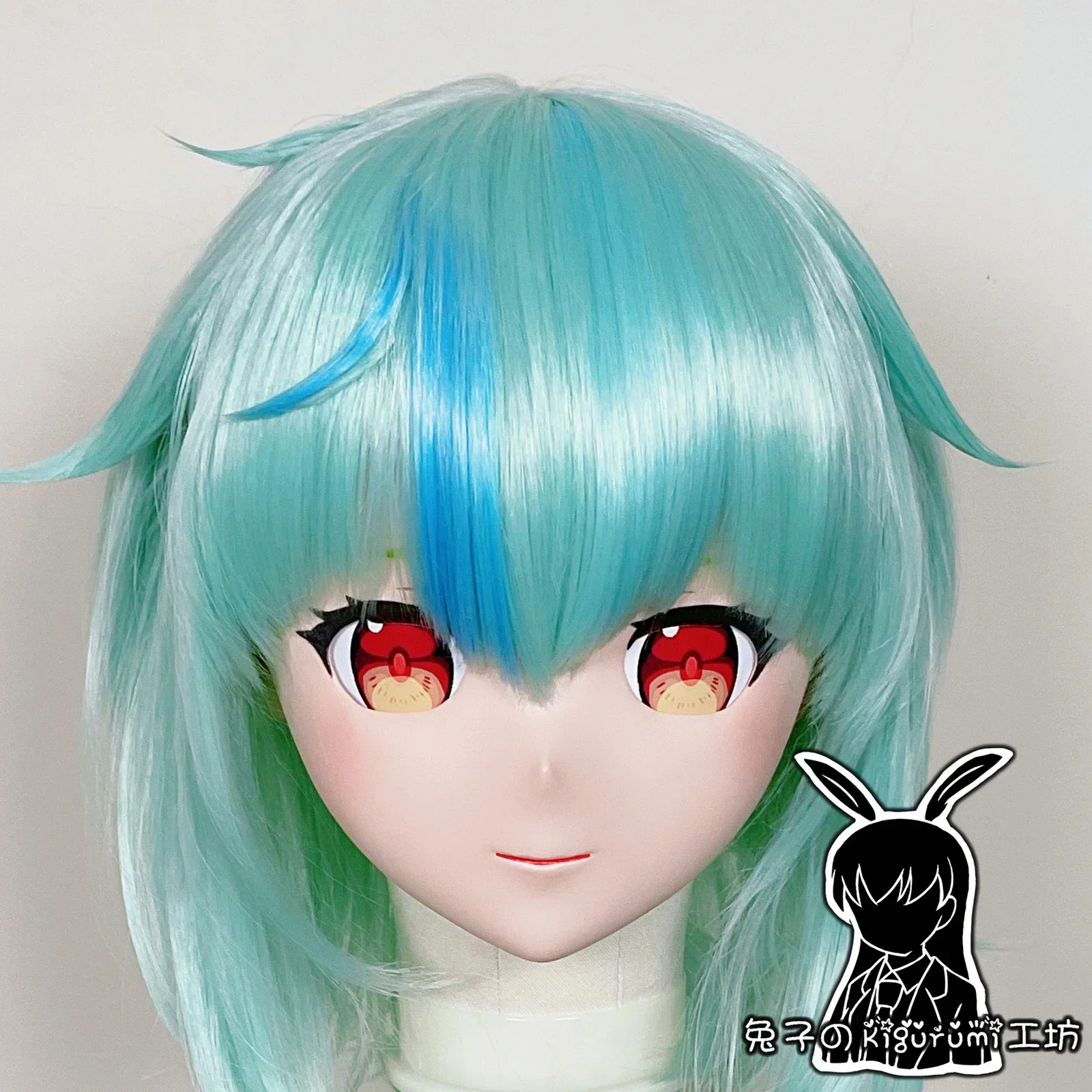 (A22) Custom Full Head Mask with Backshell Japan Cartoon Silicone Anime Genshin Impact Sucrose Kigurumi Cosplay Mask