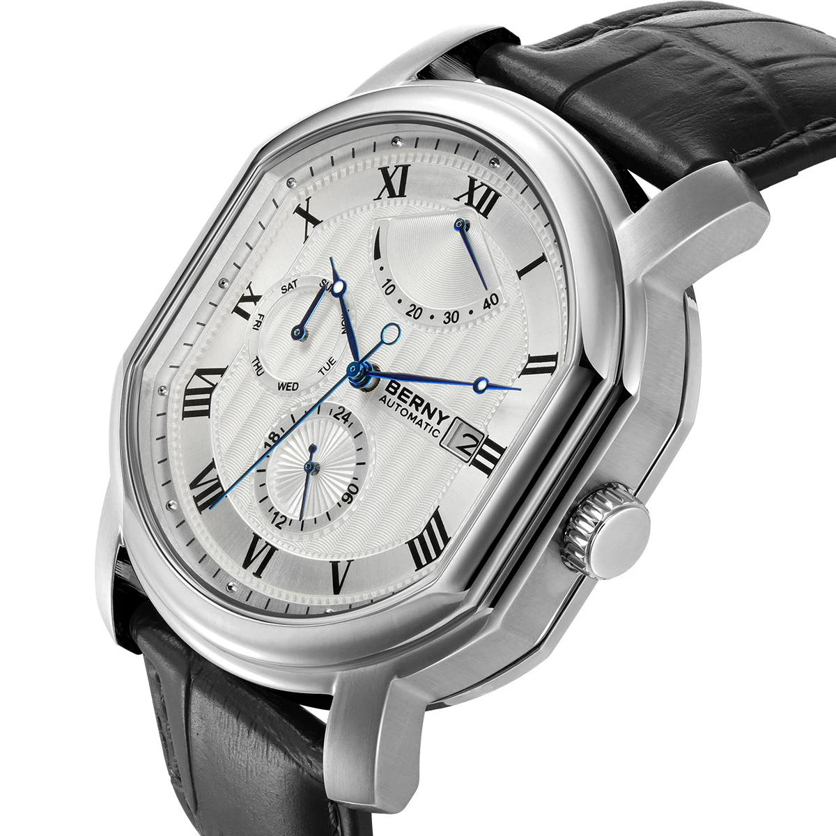 BERNY Men Mechanical Watch Top Accuracy Move Automatic Wristwatch Luxury Male Clock Sapphire Self-Winding Men's Watch Waterproof