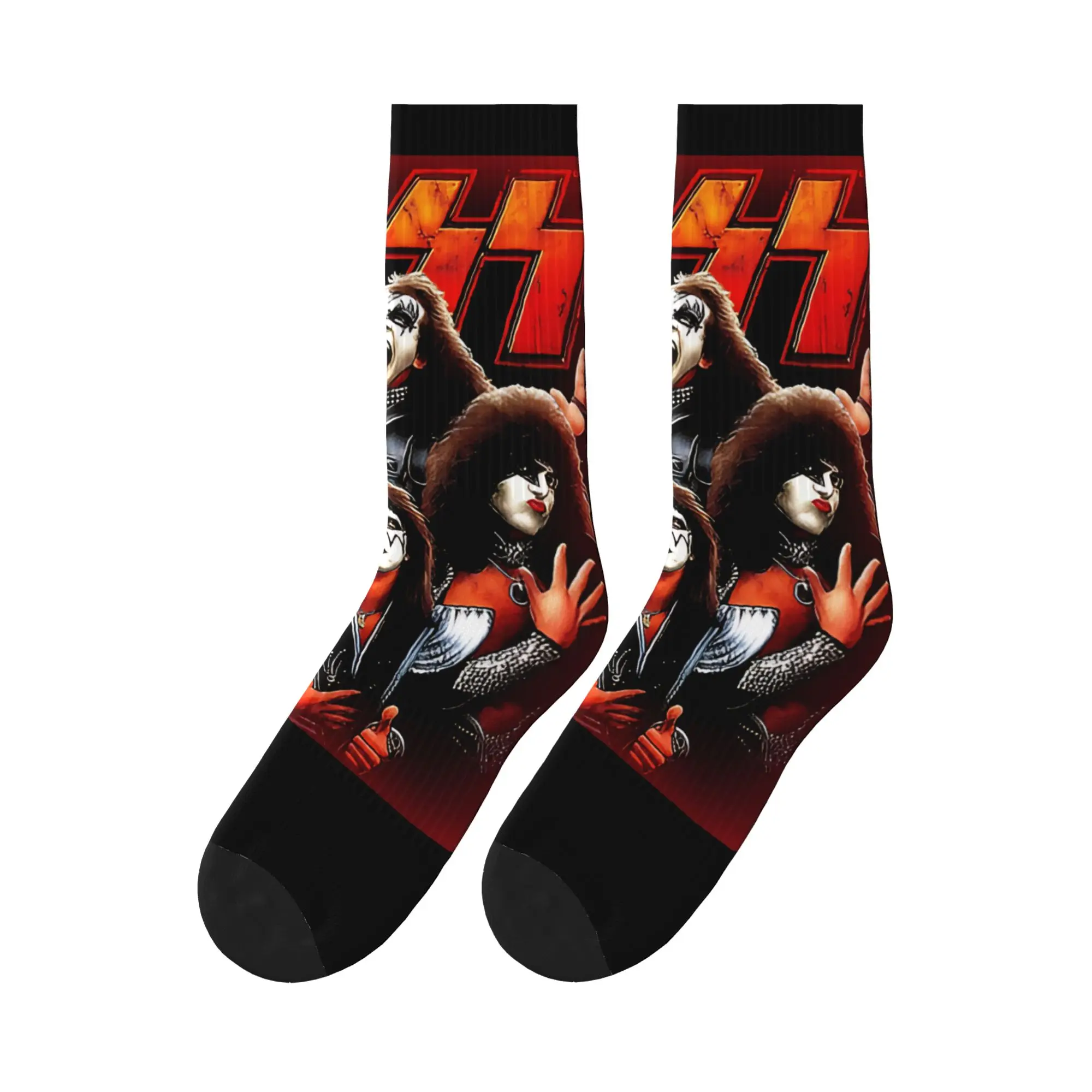 

Kiss Metal Band Rock Stockings Design Trendy Socks Winter Non-Slip Socks Adults Men Running Comfortable Socks