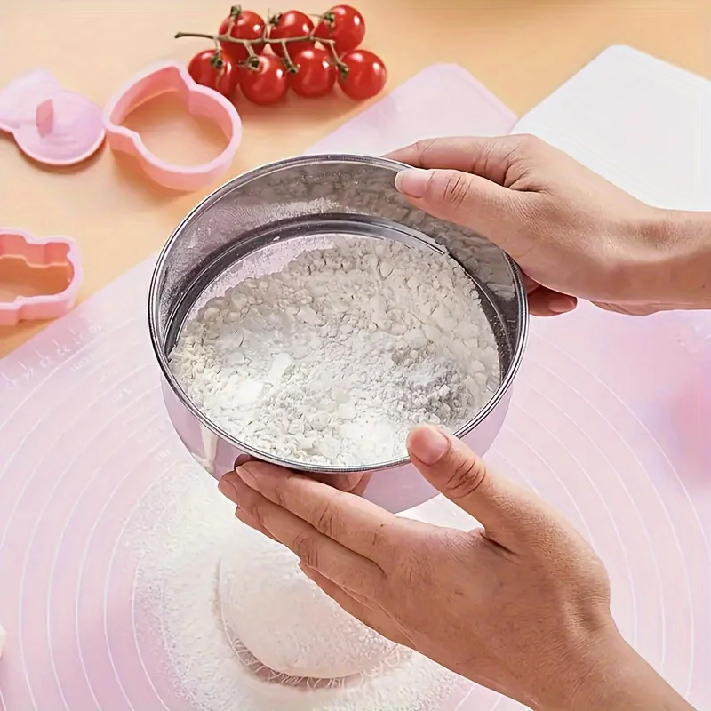 

1pc 15cm Stainless Steel Flour Sieve Hand-Baking Pastry Round Screened Strainer Kitchen Food Tools Tea Sugar Fine Mesh Sifter