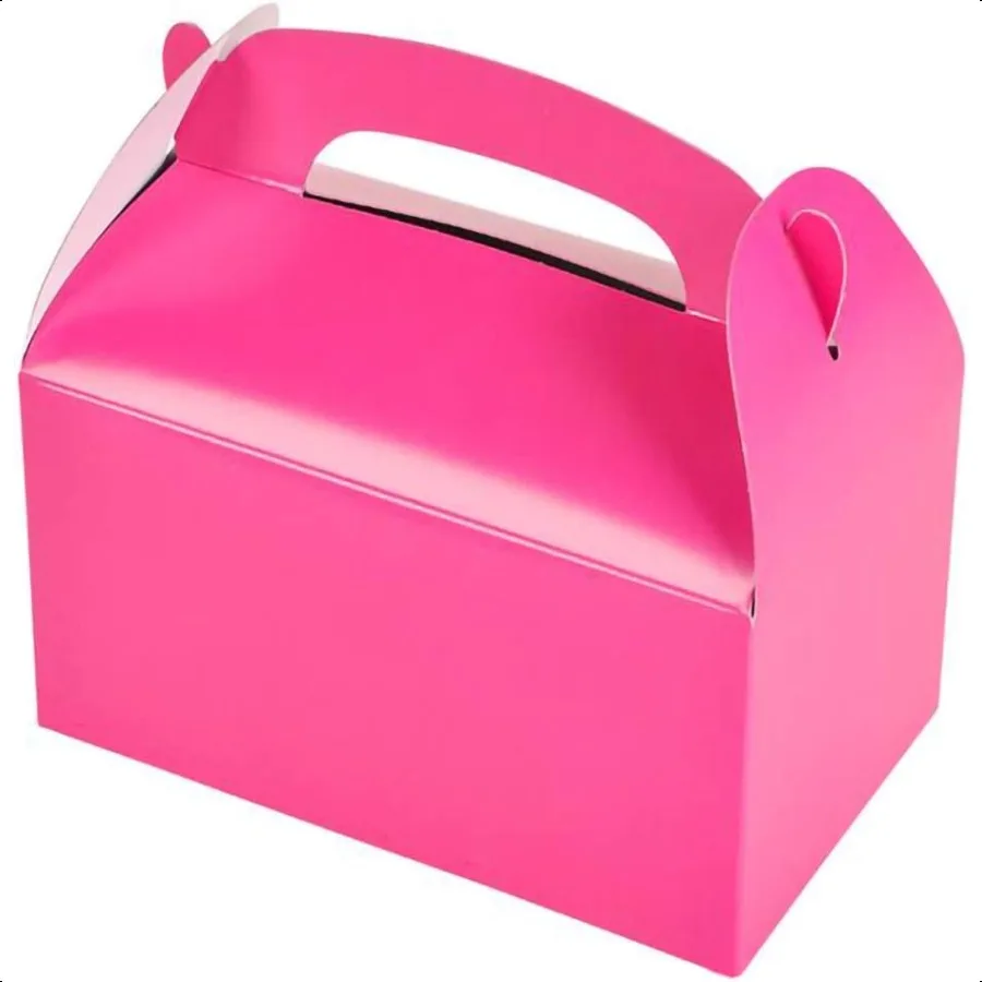 Gable Treat Boxes Hot Pink 6.25 x 3.5 x 3.5 Set of 12
