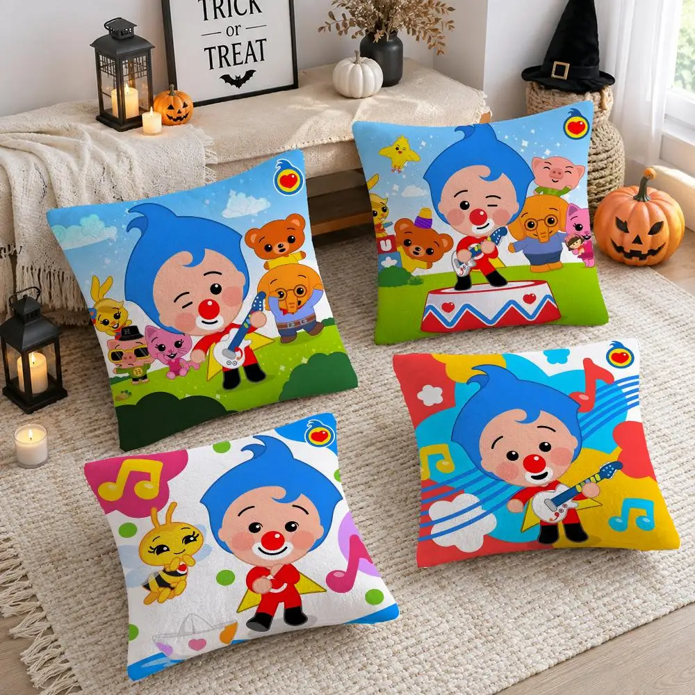 Cartoon Cute P-Plims-P-Plims Cushion Cover Plush Decorative Pillow Case With Hidden Zipper Cutecore Room Decor For Home