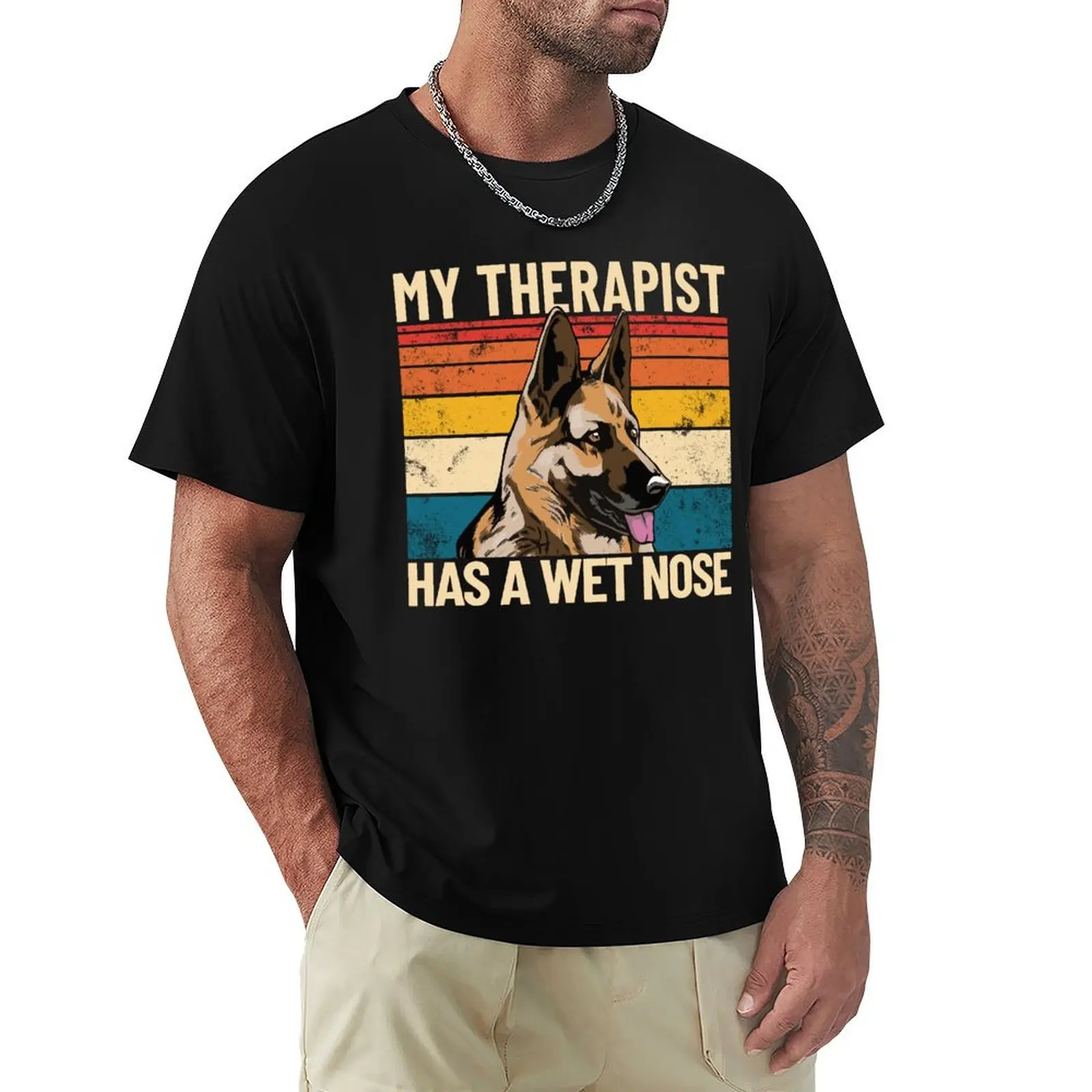 

My Therapist Has A Wet Nose Retro Pet German Shepherd Gear T-Shirt graphic tee shirt affliction shirts mens t shirts pack