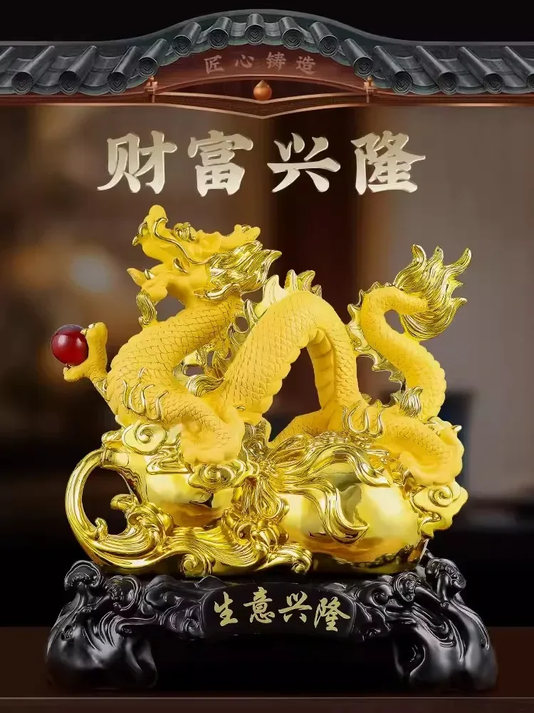 Golden Dragon Decoration Lucky Zodiac Dragon Mascot Gift Crafts